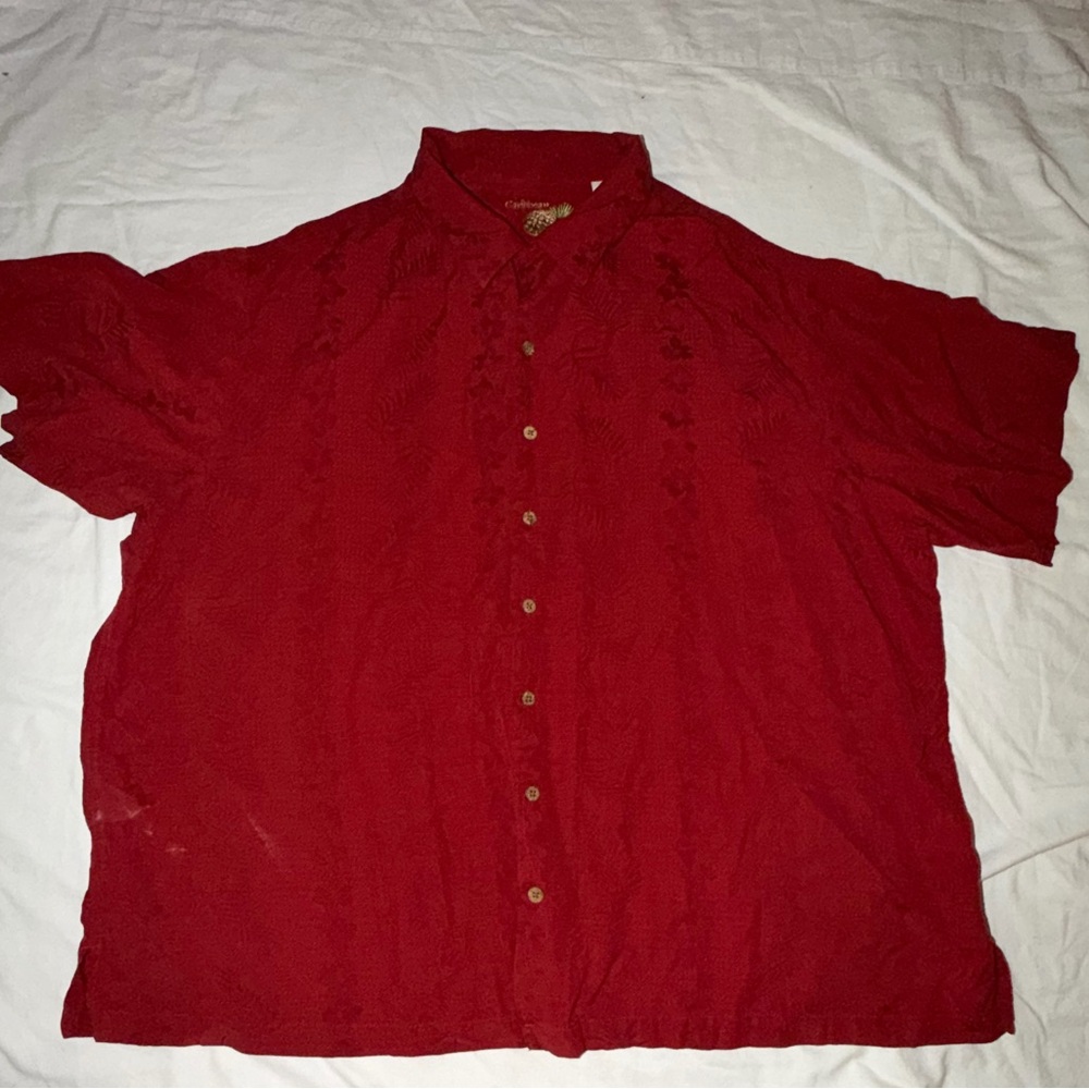 Caribbean Red Casual Button Down Shirt